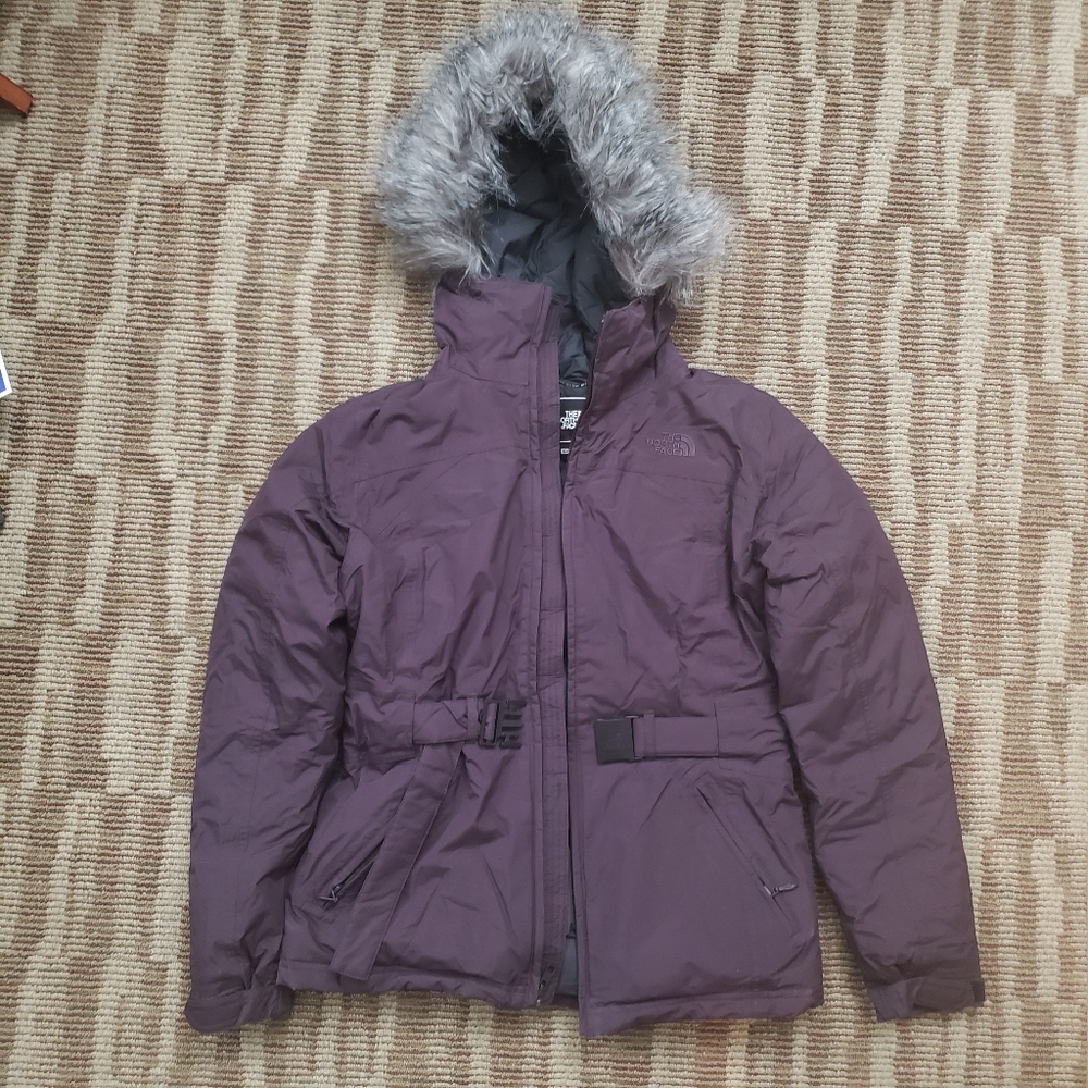 North Face burgundy/purple coat